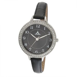 ASTRON 5580-1 női karóra, ezüst színű nemesacél tok, fekete bőrszíj, gun (szürke) színű számlap, keményített ásványüveg, quartz szerkezet, 50 m (5 ATM) vízállóság 130734782 - Astron