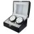 Óraforgató doboz, 4 db + 6 db órához, kívül fekete fa magasfényű felület, belül fehér műbőr borítás 130736471