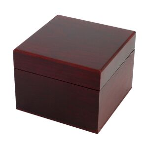 Logó nélküli fa karóra doboz, barna színű külső, fekete párnás belső 130736523 - Óraforgató & óratartó doboz