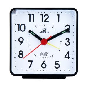 Merion ébresztőóra, quartz, fekete / fehér színű műanyag tok, sweep (halk járású) 130738201 - MERION