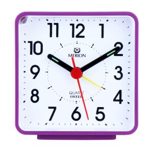 Merion ébresztőóra, quartz, lila / fehér színű műanyag tok, sweep (halk járású) 130738203 - MERION