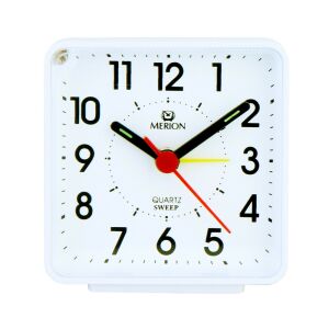Merion ébresztőóra, quartz, fehér színű műanyag tok, sweep (halk járású) 130738202 - MERION