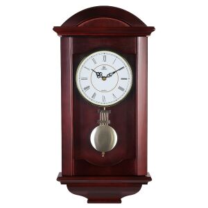 Merion ingás fa falióra, quartz, hangjelzés nélküli, mahagóni színű, római számos fehér színű számlap 130738241 - MERION