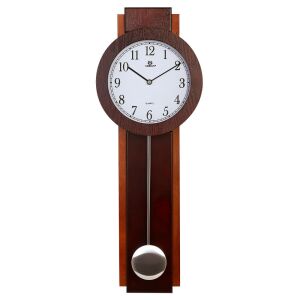 Merion ingás fa falióra, quartz, hangjelzés nélküli, mahagóni színű tok, fehér színű arab számos számlap 130738244 - MERION