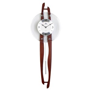 Merion ingás fa falióra, quartz, hangjelzés nélküli, dió színű tok, ezüst színű arab számos számlap 130738269 - MERION