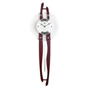 Merion ingás fa falióra, quartz, hangjelzés nélküli, mahagóni színű, ezüst színű arab számos számlap 130738271 - MERION