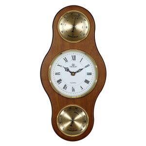 Merion fa falióra, quartz, óra / hőmérséklet / páratartalom funkciókkal, tölgy színű tok, fehér színű számlap 130738281 - MERION