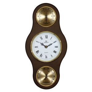 Merion fa falióra, quartz, óra / hőmérséklet / páratartalom funkciókkal, dió színű tok, fehér színű számlap 130738282 - MERION