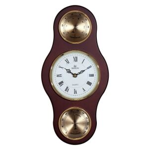 Merion fa falióra, quartz, óra / hőmérséklet / páratartalom funkciókkal, mahagóni színű tok, fehér színű számlap 130738285 - MERION