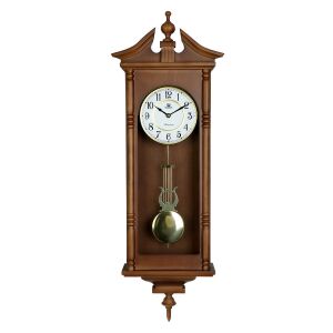 Merion ingás fa falióra, quartz, 1/1 westminster, dió színű, fehér arab számos számlap 130738348 - MERION