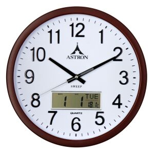 Astron falióra, quartz, barna színű, LCD kijelzővel (dát, nap, hőmérséklet), sweep 130738357 - Astron