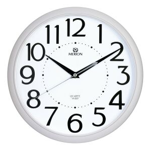 Merion falióra, quartz, világosszürke színű műanyag tok, fehér arab számos számlap, sweep (halk járású) 130738386 - MERION