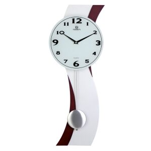 Merion ingás fa falióra, quartz, ezüst és mahagóni színű, arab számos számlap 130738387 - MERION