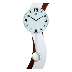 Merion ingás fa falióra, quartz, ezüst és dió színű, arab számos számlap 130738388 - MERION