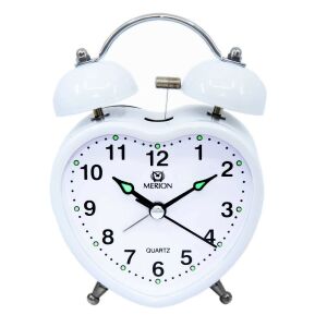 Merion fém ébresztőóra, quartz, fehér színű (szív alakú) 130738456 - MERION