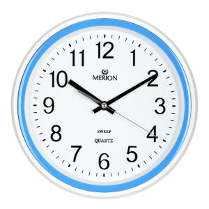 Merion falióra, quartz, fehér / kék színű műanyag tok, fehér arab számos számlap, sweep (halk járású) szerkezet 130738512 - MERION