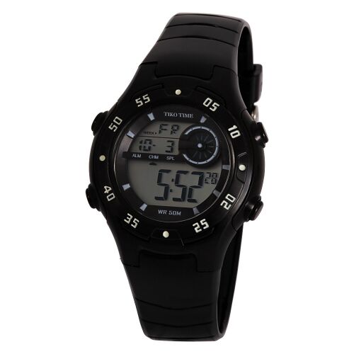 Tiko Time női műanyag karóra, quartz, fekete színű tok és csat, LCD számlap 130738738