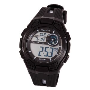 Tiko Time férfi műanyag karóra, quartz, fekete színű tok és csat, LCD számlap 130738758 - Tiko Time