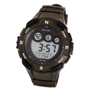 Tiko Time férfi műanyag karóra, quartz, zöld és fekete színű tok és csat, LCD számlap 130738765 - Tiko Time