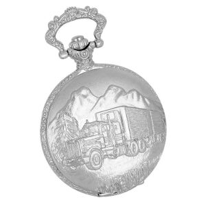 Tiko Time zsebóra, kamion mintás ezüst színű tok, fehér / arab számos számlap 130738803 - Tiko Time