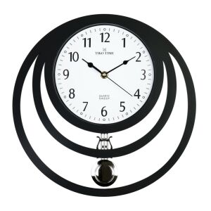 Tiko Time ingás falióra, quartz, fekete tok, fehér számlap, sweep (halk járású) 130738915 - Tiko Time