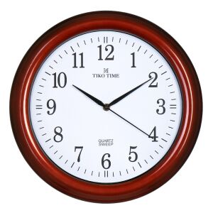 Tiko Time falióra, quartz, barna színű műanyag tok, fehér arab számos számlap, sweep (halk járású) 130738938 - Tiko Time