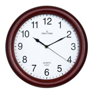 Tiko Time fa falióra, quartz, sweep (halk járású) szerkezet, kerek 30 cm, mahagóni színű tok, fehér arab számos számlap 130738990 - Tiko Time