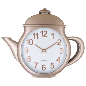 Tiko Time falióra, quartz, teáskanna forma, rózsaarany színű tok, fehér számlap, (halk járású) 130739011 - Tiko Time