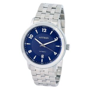 ASTRON 8052-2 férfi karóra, ezüst színű anemesacél tok, ezüst színű nemesacél csat, kék számlap, keményített ásványüveg, mechanikus automata szerkezet, WR50M vízállóság 130739193 - Astron