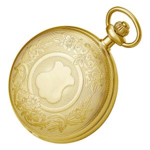 Astron férfi zsebóra, mechanikus szerkezet, arany színű fémtok, fehér színű arab számos számlap, 50 mm 130739276 - Astron