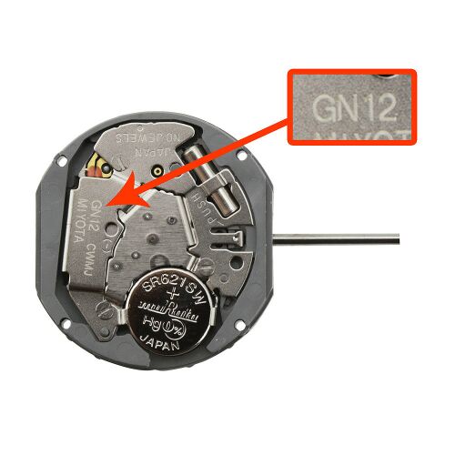 Miyota GN12 quartz szerkezet, 3 mutatós, dátum 3 óránál 130740059 - Óra alkatrész