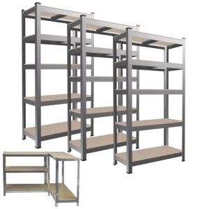 GardenLine GWI7378 3 kovové regály s MDF doskami, 150x70x30cm - Max. Max. zaťaženie 600 kg 130741276