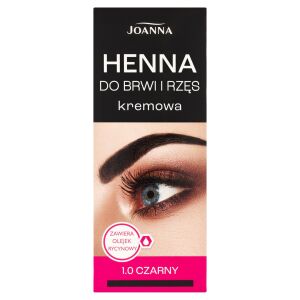 Joanna Henna Szemöldök- és Szempillafesték Fekete Krém 1.0 - Krémes Festék Szemöldökökhöz és Szempillákhoz, Tartós Formula, Precíz Fedés, 15ml