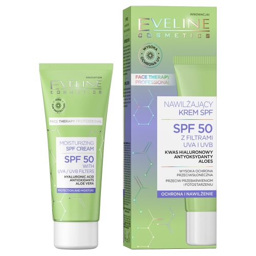 Eveline Hidratáló Arckrém SPF 50, 30ml. Napvédelem és hidratálás.