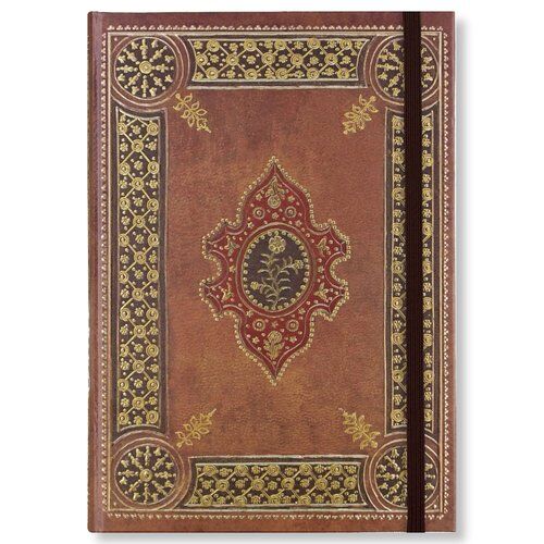 Minifényes Jegyzetfüzet cu copertă decorativă maro și aurie