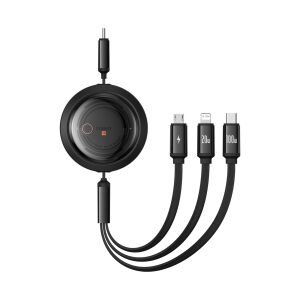 Baseus Free2Draw 3-in-1 Einziehbares Kabel mit USB-C, Lightning und Micro-USB-Anschlüssen - Lightning-Kabel