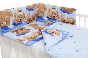5 részes Babaágynemű - Boldog macik #kék 30338698