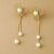 Cercei din oțel inoxidabil, placat cu aur 14K, cu știft, Ecarla, KST3361 130784369