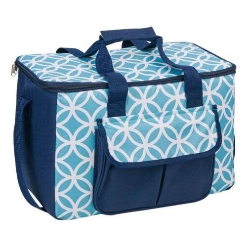 Élelmiszertáska 28L modrá a tyrkysová chladiaca taška s predným vreckom