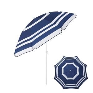 Plážový slnečník Strand modro-biely s pohľadom zhora a zboku - Welora