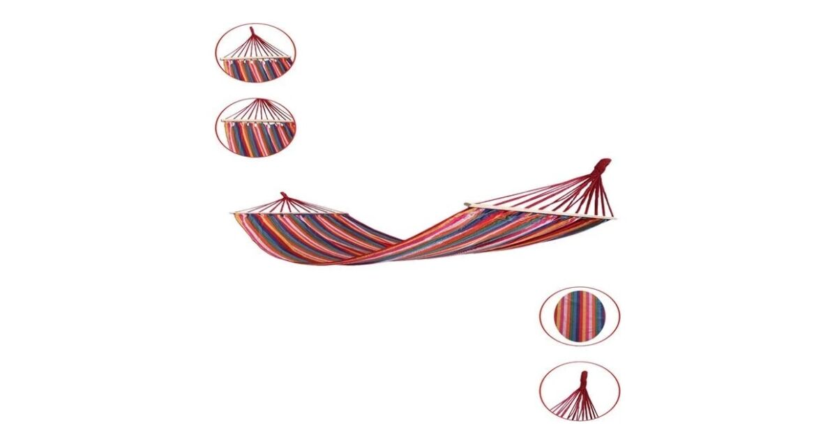 Hamak do ogrodu lub na balkon, maks. 130 kg, 200x150 cm, wielokolorowy 130787648