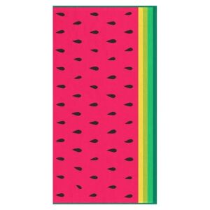 Plážová osuška s potlačou melónu, ružová bavlna, 75x150cm - Welora