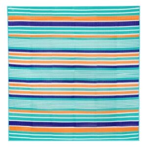 Podwójna mata plażowa w paski, 180x180cm, wielokolorowa 130787680 - Mata plażowa