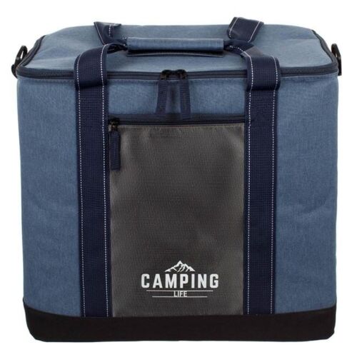 Chladiaca taška Camping Life 26L s predným vreckom, modrá a antracitová