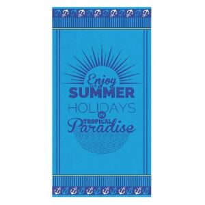 Modrá plážová osuška s potlačou 'Enjoy Summer Holidays' - Welora