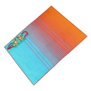 Dupla strandszőnyeg csíkos, 200x180cm, narancssárga-türkiz színű 130787736 - Felfújható játék & Strandjáték