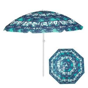 Parasol plażowy Tengerparti z motywem palm i widokiem po złożeniu - Osłona przeciwsłoneczna