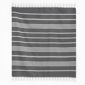 Prosop de plajă Hamam gri cu dungi albe, 180x180cm - Design interior