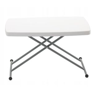 Összecsukható asztal 76x50 cm, állítható magasság 36-71 cm, teraszra, kertbe vagy kempingezéshez, fehér HDPE 140606133 - Sersimo
