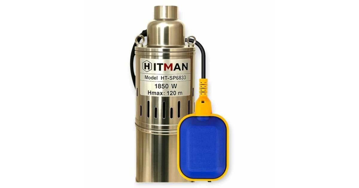 Hitman SP6837A Mélykúti Csőszivattyú, 1850W, 6500 l/óra – Úszókapcsolós automata működéssel 130788012